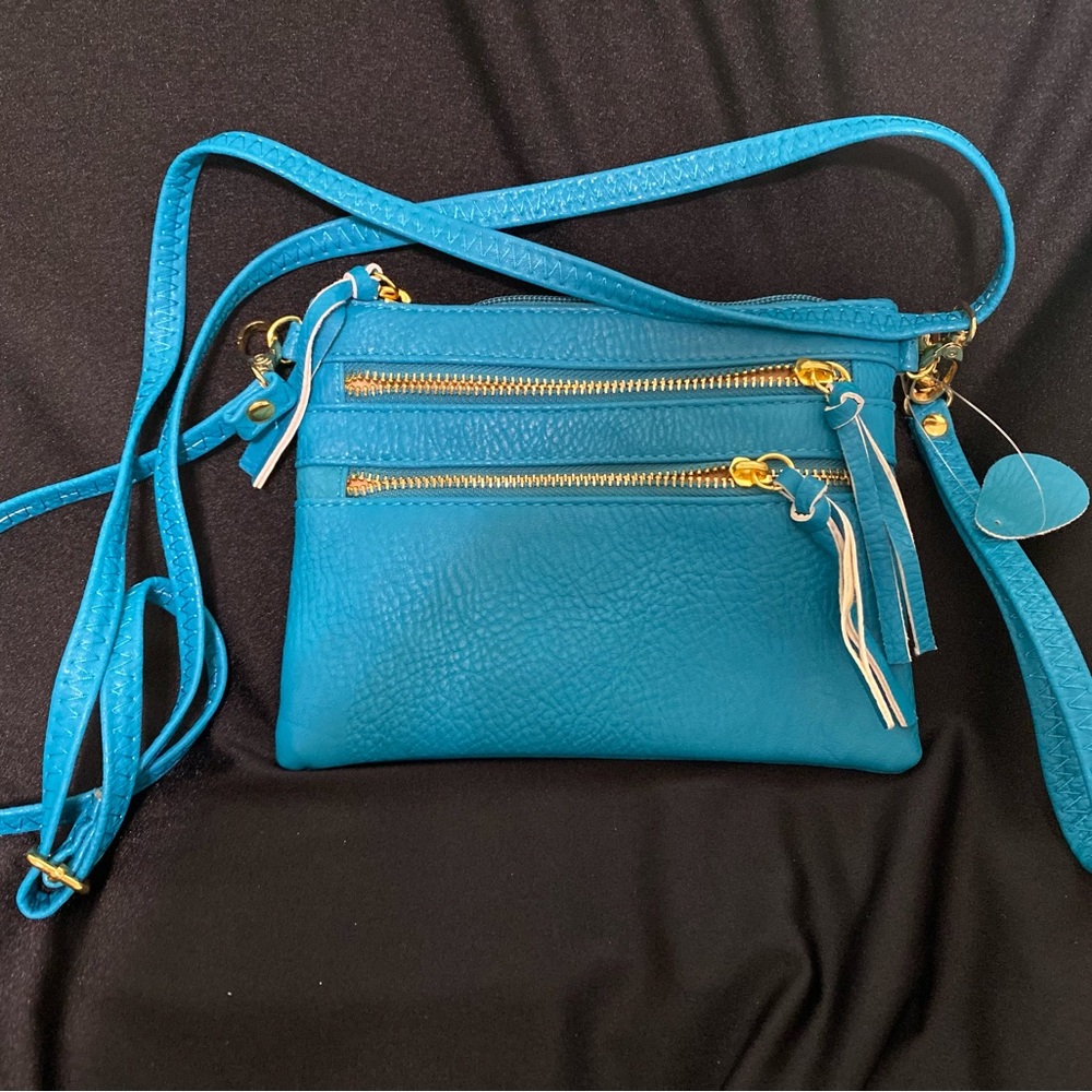 Bright blue and brand new shoulder bag.
